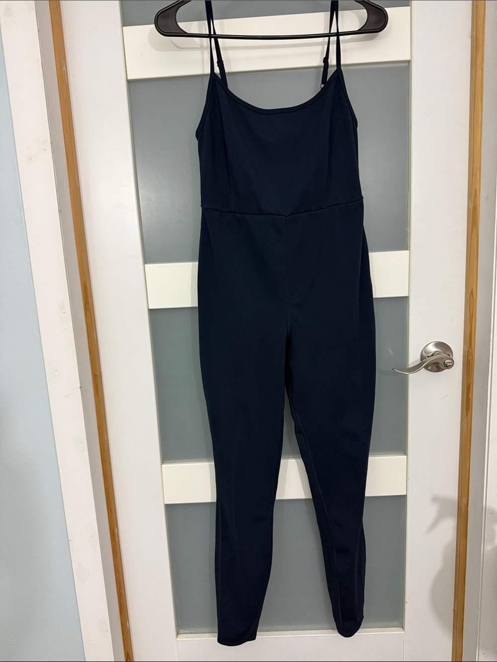 Sleek Navy Spaghetti-Strap Jumpsuit